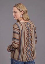 Load image into Gallery viewer, Stetson 2187 Sand Serape V-Neck (Tan) - Women's Blouse