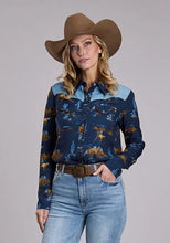 Load image into Gallery viewer, Stetson 3137 Ranch Life (Navy) - Women's Western Shirt