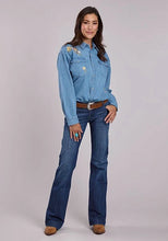 Load image into Gallery viewer, Stetson Floral Denim (Blue) - Women's Western Shirt