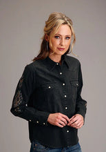 Load image into Gallery viewer, Stetson Boyfriend Fit (Black) - Women's Denim Shirt
