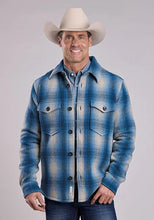 Load image into Gallery viewer, Stetson 2 Pocket Plaid (Blue) - Men's Wool Shirt Jacket