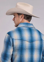 Load image into Gallery viewer, Stetson 2 Pocket Plaid (Blue) - Men's Wool Shirt Jacket