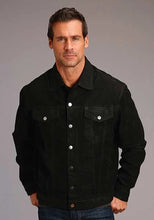 Load image into Gallery viewer, Stetson Novelty Solid Distressed (Black) - Men's Leather Jacket