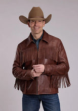 Load image into Gallery viewer, Stetson Fringe Yoke (Brown) - Men's Leather Jacket