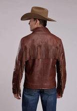 Load image into Gallery viewer, Stetson Fringe Yoke (Brown) - Men's Leather Jacket