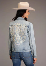 Load image into Gallery viewer, Stetson Back Floral Embroidery (Light Wash) - Women's Denim Jacket