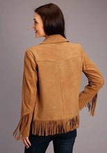 Load image into Gallery viewer, Stetson Fringed Button Front (Tan) - Women's Suede Jacket