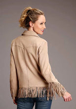 Load image into Gallery viewer, Stetson Fringed Button Front (Khaki) - Women's Suede Jacket