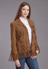 Load image into Gallery viewer, Stetson Fringed Straight Front (Brown) - Women's Lamb Suede Jacket