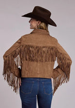 Load image into Gallery viewer, Stetson Western Fringe (Tan) - Women's Cropped Suede Leather Jacket