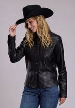 Load image into Gallery viewer, Stetson Western Shirt (Black) - Women's Leather Jacket