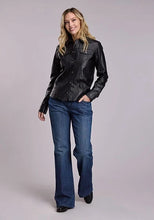 Load image into Gallery viewer, Stetson Western Shirt (Black) - Women's Leather Jacket