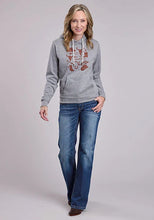 Load image into Gallery viewer, Stetson Western Print (Grey) - Women's Hoodie Sweatshirt