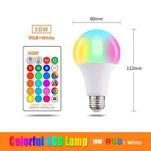 Load image into Gallery viewer, 110V 220V Bluetooth E27 RGBW LED Bulb Lights 5W 10W 15W RGB Lampada Changeable Colorful RGBWW LED Lamp With Remote+Memory Mode Smart Light Bulbs, RGBCW Color Changing Light Bulb Dimmable, 7W A19 led Bulb 60W Equivalent, Smart Bulbs That Work