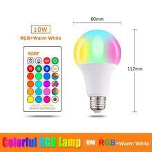 Load image into Gallery viewer, 110V 220V Bluetooth E27 RGBW LED Bulb Lights 5W 10W 15W RGB Lampada Changeable Colorful RGBWW LED Lamp With Remote+Memory Mode Smart Light Bulbs, RGBCW Color Changing Light Bulb Dimmable, 7W A19 led Bulb 60W Equivalent, Smart Bulbs That Work
