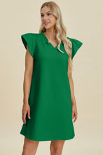 Load image into Gallery viewer, Double Take Full Size Ruffled V-Neck Cap Sleeve Dress – Ruffled V-Neck Dress, Cap Sleeve Dress, Elegant Ruffled Dress, Flattering V-Neck Dress, Stylish Full-Size Dress, Comfortable Ruffle Dress, Chic Cap Sleeve Dress