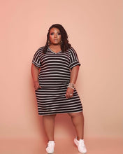 Load image into Gallery viewer, Striped Printed Dress Plus Size Women's Clothing