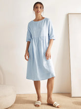 Load image into Gallery viewer, 100% Linen A-Line Midi Dress VALENCIA