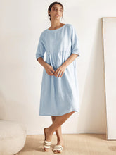 Load image into Gallery viewer, 100% Linen A-Line Midi Dress VALENCIA