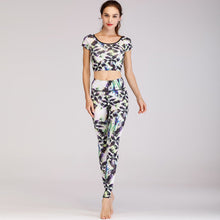 Load image into Gallery viewer, Printed navel short-sleeved quick-drying dance dress
