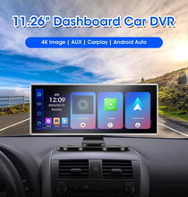 Load image into Gallery viewer, 11.26 inch Car DVR 4K Dash Cam Dual Lens Wireless Carplay & Android Auto Video Recorder Monitor GPS Navigation 5G Wifi FM AUX