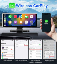 Load image into Gallery viewer, 11.26 inch Car DVR 4K Dash Cam Dual Lens Wireless Carplay & Android Auto Video Recorder Monitor GPS Navigation 5G Wifi FM AUX