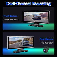 Load image into Gallery viewer, 11.26 inch Car DVR 4K Dash Cam Dual Lens Wireless Carplay & Android Auto Video Recorder Monitor GPS Navigation 5G Wifi FM AUX