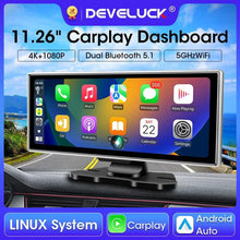 Load image into Gallery viewer, 11.26 inch Car DVR 4K Dash Cam Dual Lens Wireless Carplay & Android Auto Video Recorder Monitor GPS Navigation 5G Wifi FM AUX