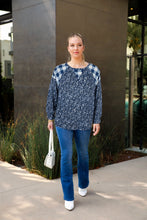 Load image into Gallery viewer, Two Tone Mixed Print Sweater