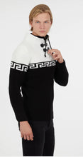 Load image into Gallery viewer, Suslo Couture Men&#39;s Black &amp; White Pullover Sweater | Meander Print
