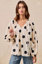 Load image into Gallery viewer, BiBi Polka Dot Exaggerated Balloon Sleeves Blouse