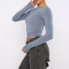 Load image into Gallery viewer, Slim Fit Long Sleeve Shirt | Women's Casual Crop Tops