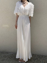 Load image into Gallery viewer, High Waist Slim White Pleated Casual Pants