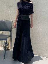 Load image into Gallery viewer, High Waist Slim White Pleated Casual Pants