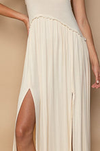 Load image into Gallery viewer, Sleeveless Back Zipper Front Slit Maxi Dress – Racerback Maxi Dress, Slit Detail Dress, Sleeveless Maxi Dress, Babydoll Silhouette Dress, Knit Maxi Dress, Front Slit Dress, Elegant Maxi Dress