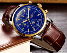 Load image into Gallery viewer, Men's Waterproof Watch With Chronometers Date Display And Fluorescent Pointers Excellent Look Perfect Gift