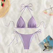 Load image into Gallery viewer, Swimwear Women Bandage Women Triangle Bathing Suits 2 Pieces Bikini Bowknot Swimsuit Bikini Set Swimwear Bikini Sets Bikinis Bathing Suit Push Up Swimsuit Summer Beachwear