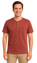 Load image into Gallery viewer, Men's Short Sleeve Henley Relaxed Fit Shirt with Pocket
