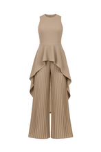 Load image into Gallery viewer, Escape to Milan Taupe Pleated Pants Set