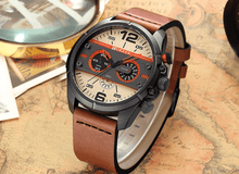 Load image into Gallery viewer, Men's Waterproof Retro Style Watch With Excellent Background, Chronometers Large Numbers Perfect Gift