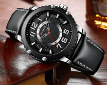 Load image into Gallery viewer, Men's Waterproof Sport Watch With Leather Belts And Large Numbers Details Unique Design Perfect Gift