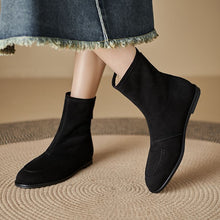 Load image into Gallery viewer, Women’s Fleece-Lined Ankle Boots – Round Toe Low Heel Winter Boots