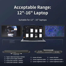 Load image into Gallery viewer, 12 Inch Laptop Dual Monitor 1920*1080 HD IPS LCD Dual Monitor Screen Extender Laptops For Macbook Huawei