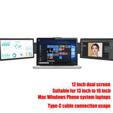 Load image into Gallery viewer, 12 Inch Laptop Dual Monitor 1920*1080 HD IPS LCD Dual Monitor Screen Extender Laptops For Macbook Huawei