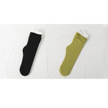 Load image into Gallery viewer, 1/2 Pairs Girls Thin Socks Pack Harajuku Cute Long Frilly Socks Casual Soft Nylon High Elastic Solid White Purple Solid Color Stylish Casual Socks For Men And Women