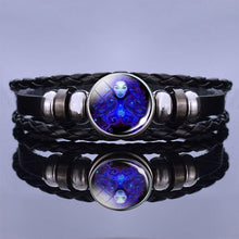 Load image into Gallery viewer, 12 Zodiac Signs Charm Bracelet Men Women Fashion Multilayer Weave Leather Charms 12 Twelve Constellations PU Leather Bracelet Braided Punk Zodiac Sign Bangle