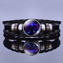 Load image into Gallery viewer, 12 Zodiac Signs Charm Bracelet Men Women Fashion Multilayer Weave Leather Charms 12 Twelve Constellations PU Leather Bracelet Braided Punk Zodiac Sign Bangle
