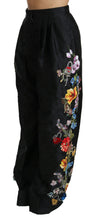 Load image into Gallery viewer, Dolce & Gabbana Black Brocade Floral Sequined Beaded Pants