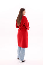 Load image into Gallery viewer, Karina Belted Wool Cashmere Blend Overcoat in Ruby