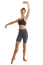 Load image into Gallery viewer, Turtle Bay New York Women's Compressed Double Knit Cycle Shorts in Polyester Blend Fabric with Side Phone Pockets